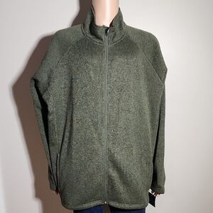 Falls Creek Green Zip Up Sweater